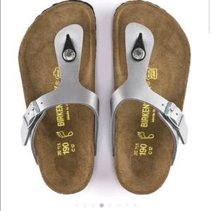 Kid Silver Birkenstock Slip-On